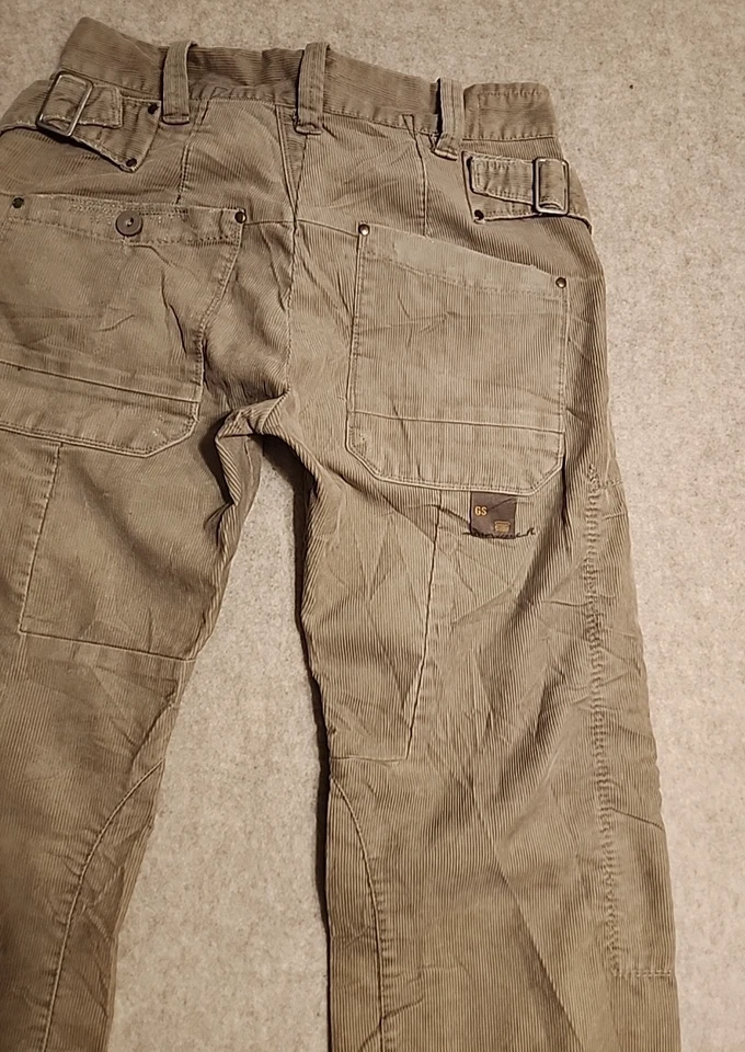 VTG G Star Raw S.C Dexter Baggy loose fit wide leg buckle back corduroy pant - Image 4 of 4