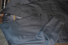 Ermenegildo Zegna Trofeo Blue Wool Jacket 46L 46 L 100 Wool Blue Check Slim Fit