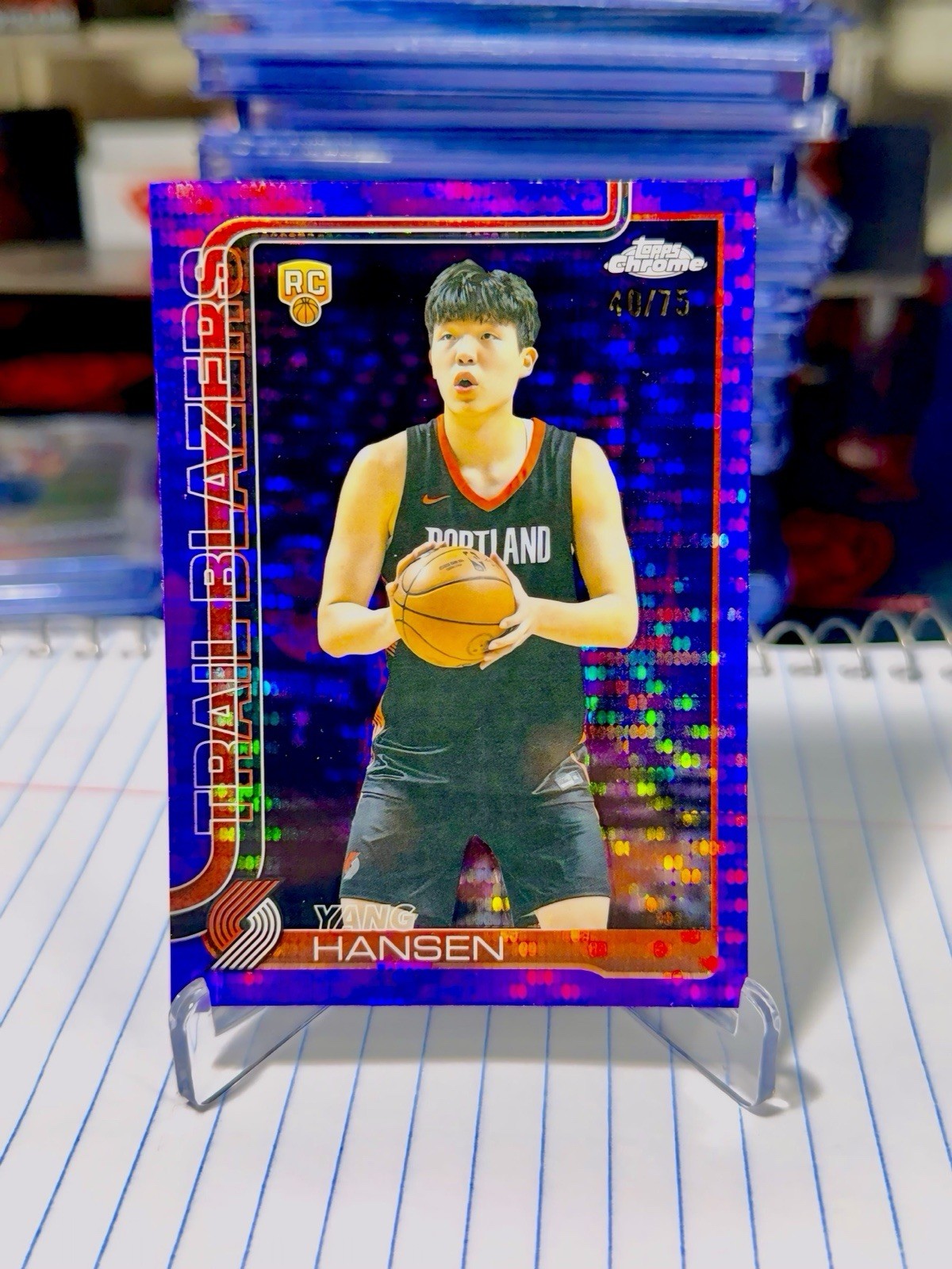 Yang Hansen 2025-26 Topps Chrome Basketball Purple Pulsar Rookie Card /75 #266