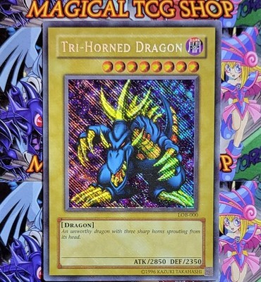 Yugioh Tri-Horned Dragon LOB-000 Secret Rare Reverse Foil Holo