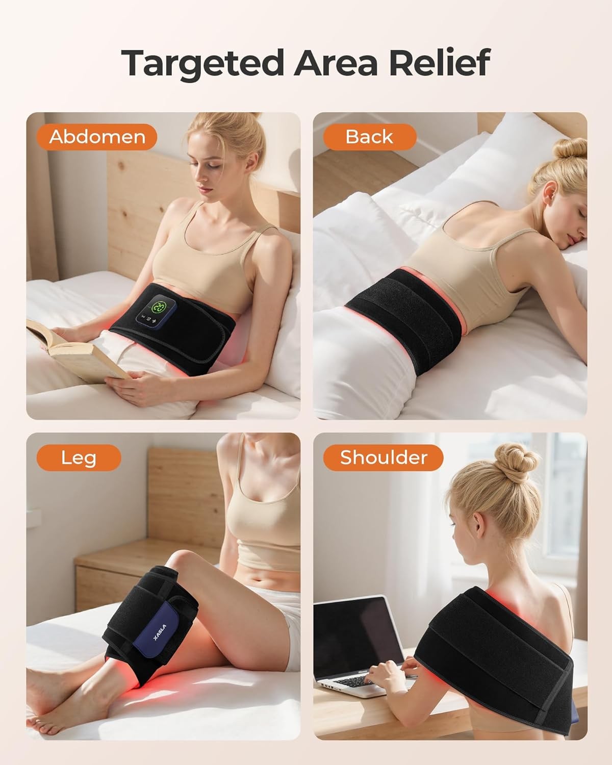 XASLA Red Light Therapy Belt, 660nm & 850nm Near Infrared XL-100 Lights 