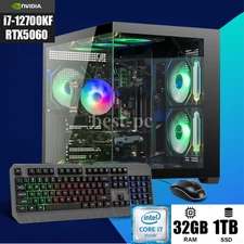 ARGB Gaming Desktop Computer PC i7 RTX5060 32GB RAM 1TB SSD W11 Custom Build New