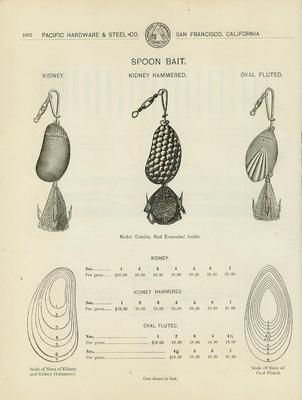 Catalog Page Ad Fishing Tackle Kidney Spoon Bait Hendryx  Oval Lures Floats 1902