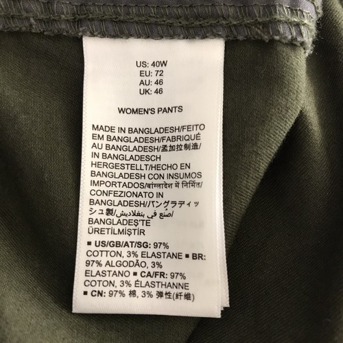 Amazon Essentials Women US-40W Cropped Girlfriend Chino Pants Dark Olive Size - Picture 10 of 12