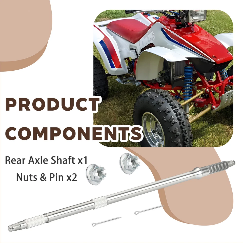 Rear Axle Shaft & Nuts for Honda Fourtrax 250 TRX250 1985-1987 42311-HA8-000 - Image 3 of 4