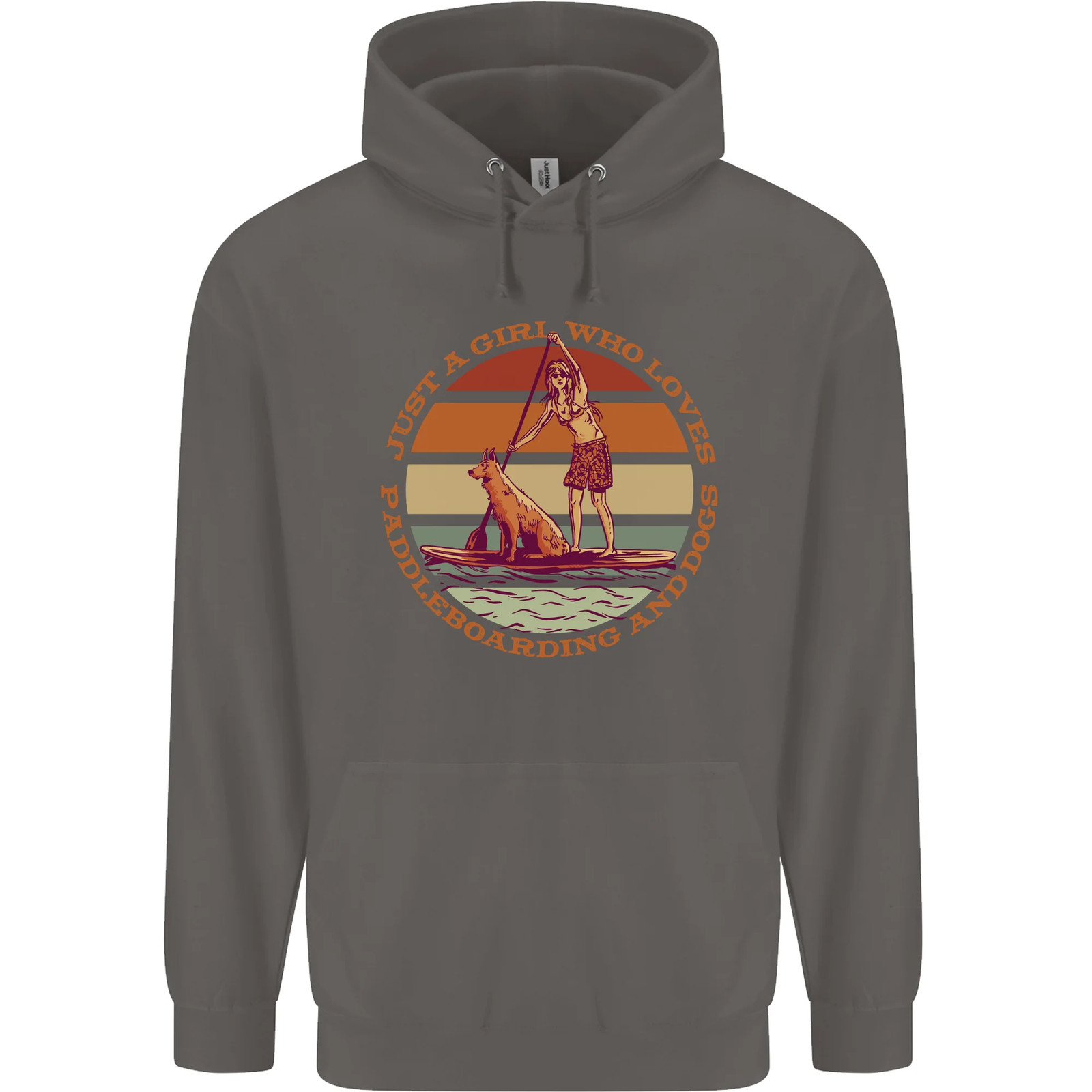 A Girl Who Loves Paddleboarding and Dogs Mens 80percent Cotton Hoodie image 4