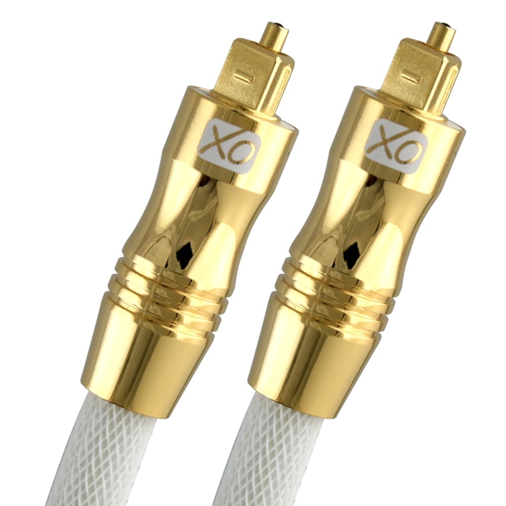 XO Ultra 1 metre Optical Gold Cable White, SPDIF, DTS-HD, Dolby Digita,l TosLink