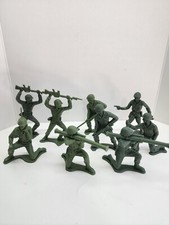 Vintage Tim-Mee Toys Green Plastic Lot of 9 Soldier Army Men 1340 Preowned