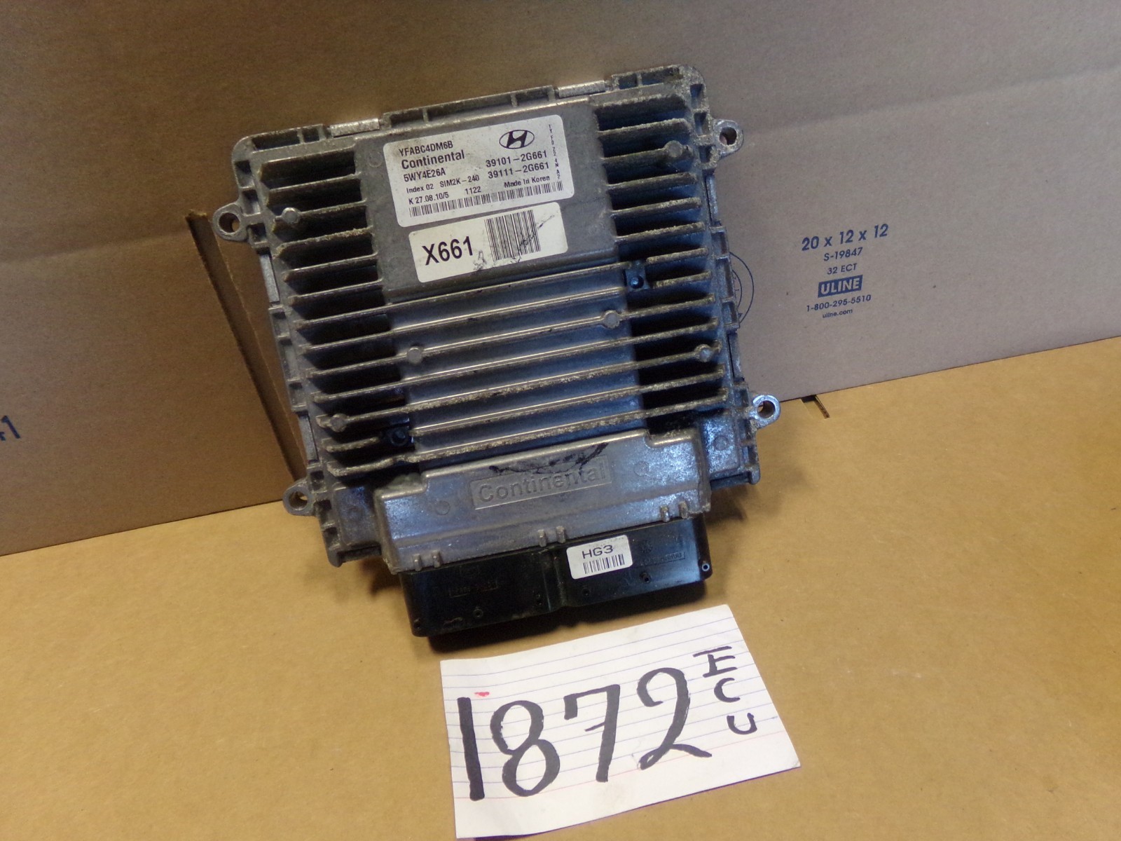 11 12 13 14 Hyundai Sonata #1872 Engine Computer ECM ECU 39101-2G661