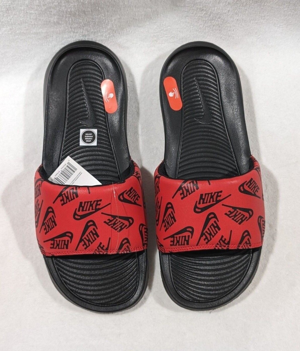 Nike Victori One Red/Black Print Men's Slides Sandals-Asst Sizes