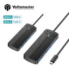 Yottamaster 4-Port USB 3.0 Type C Hub Splitter USB Expander TF SD For PC Mac Air