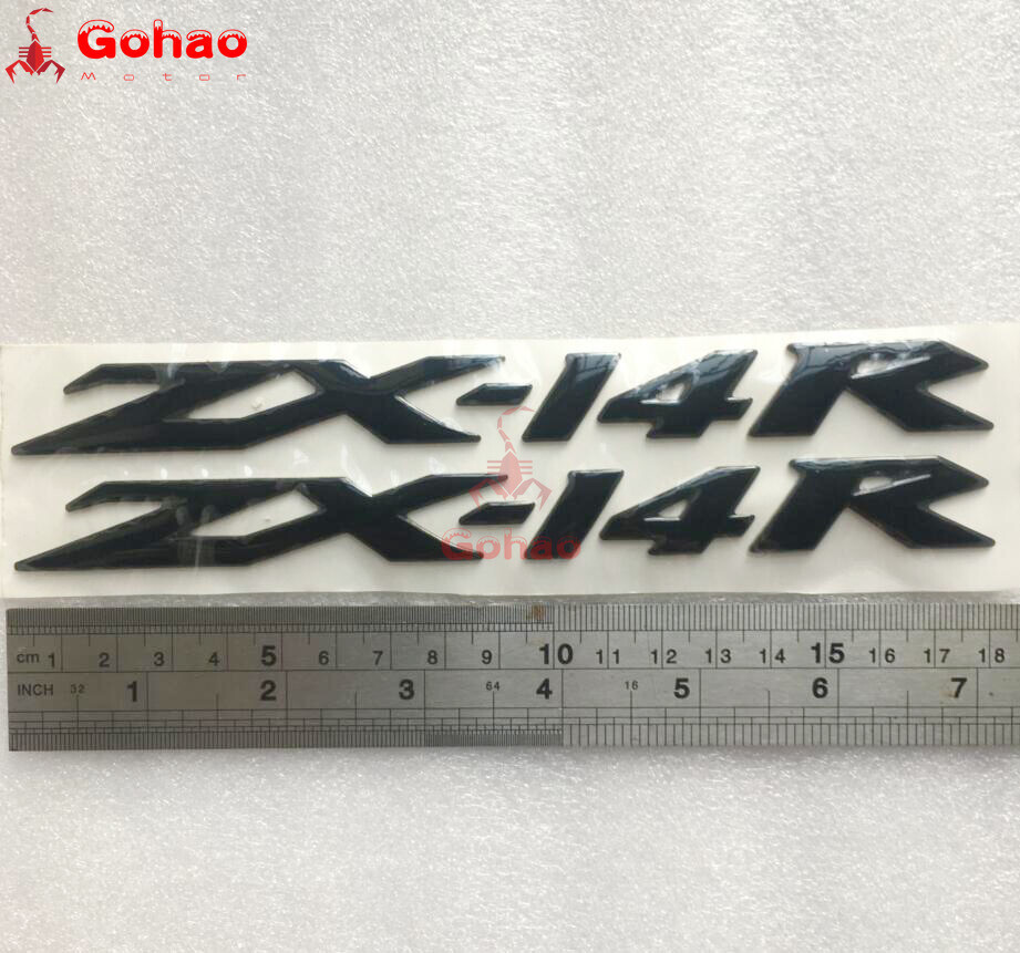 Black ZX14R Fender Tail Gas Tank Fairing Emblem Badge Decal Black ZX14R Fender Tail Gas Tank Fairing Emblem Badge Decal