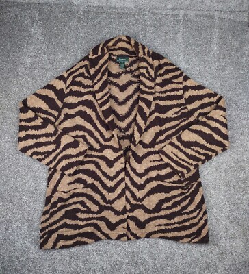 Lauren Ralph Lauren Cardigan Sweater Animal Print Exclusive Hand