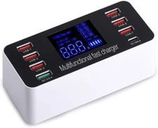 Multiple USB Charger 8-Port Desktop Charging Station Hub with Quick Charge 3.0 