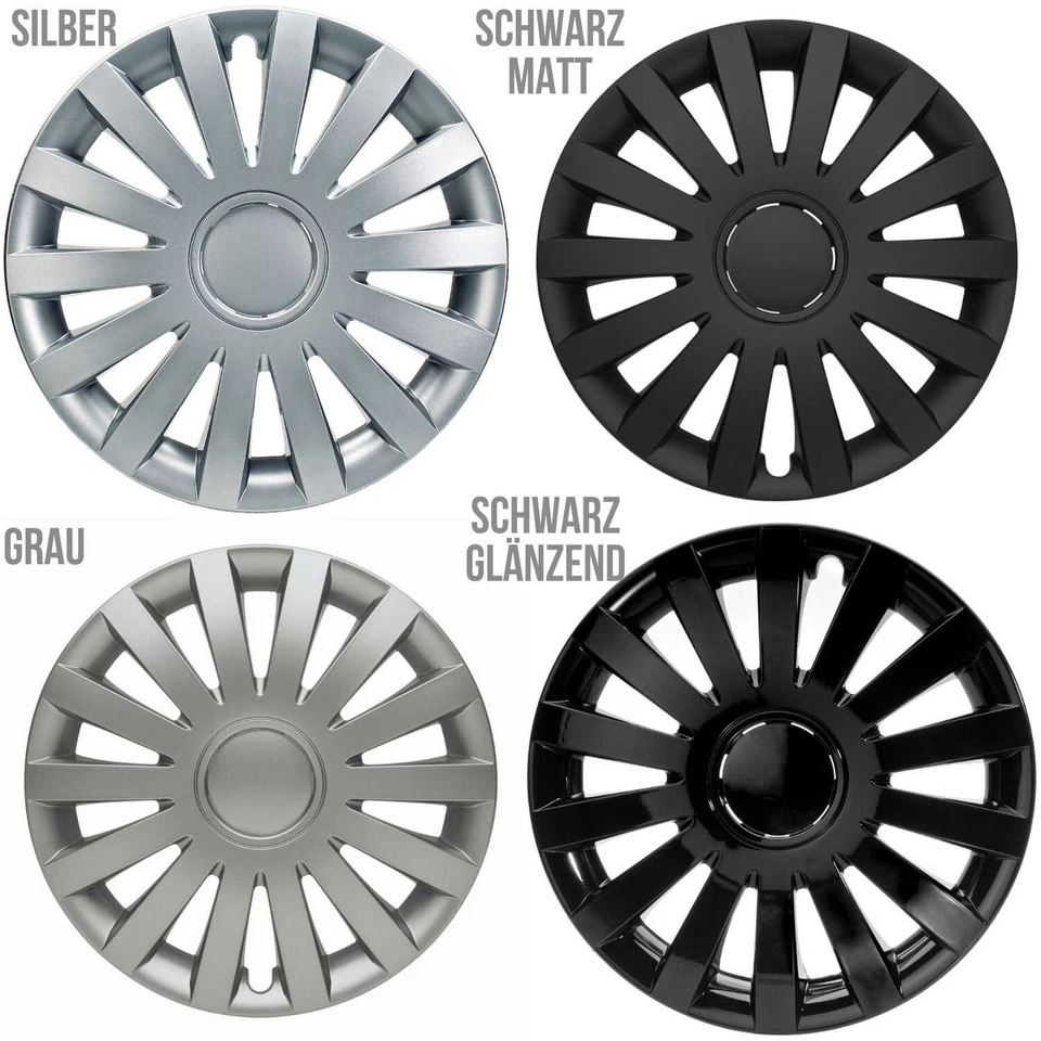 15 Zoll Radkappen Schwarz matt – 4er Set Radzierblenden für Stahlfelgen Neu - Bild 2 von 4