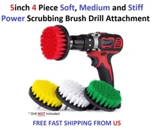 5inch 4 Piece Soft, Medium and Stiff Power Scrubbing Brush Drill Attachment