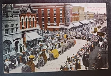 1908 postcard Boone IA Iowa on Circus Day Elephants on Parade posted htf