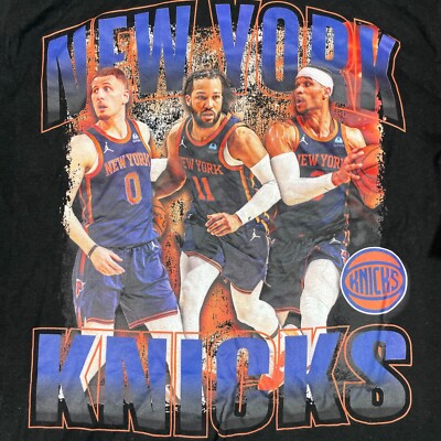 New York Knicks Shirt Mens Medium Black Stadium Essentials Rap Tee Style