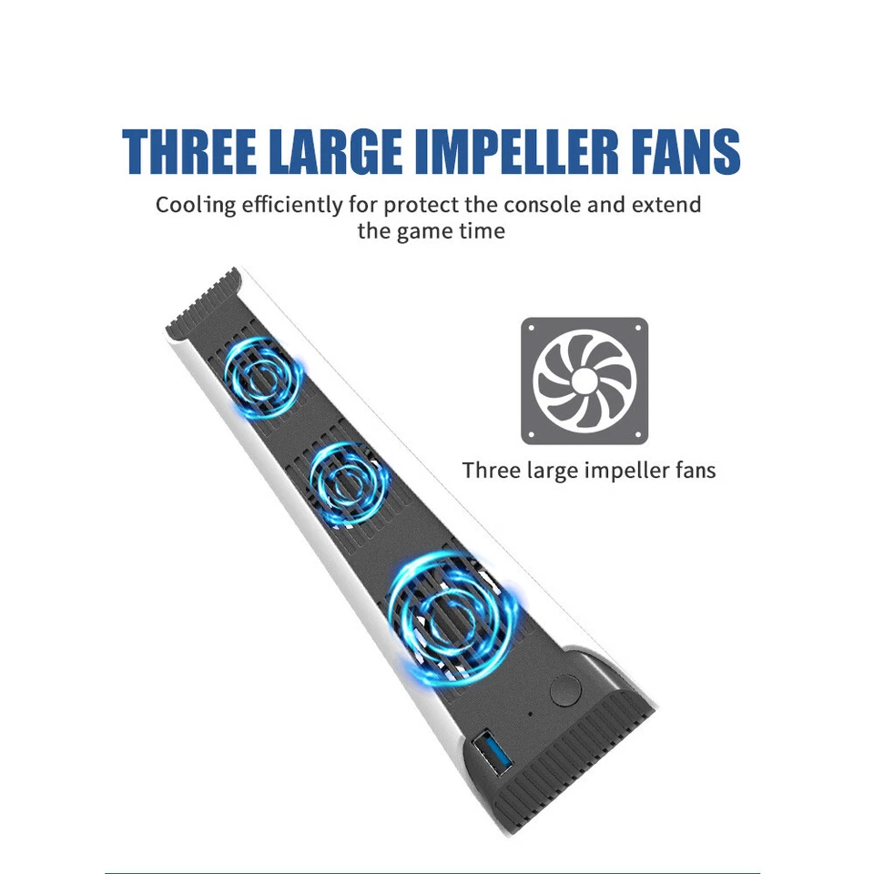 New for PS5 Cooling Fan Vertical Stand Display Game Console Cooling Fan Cooler - Image 3 of 4