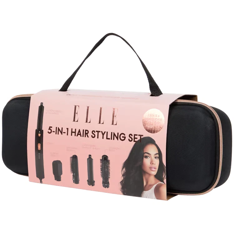 ELLE 5-in-1 Airstyler Lockenaufsatz Föhn Stylingbürste Volumenbürste 6-tlg. NEU - Bild 4 von 4