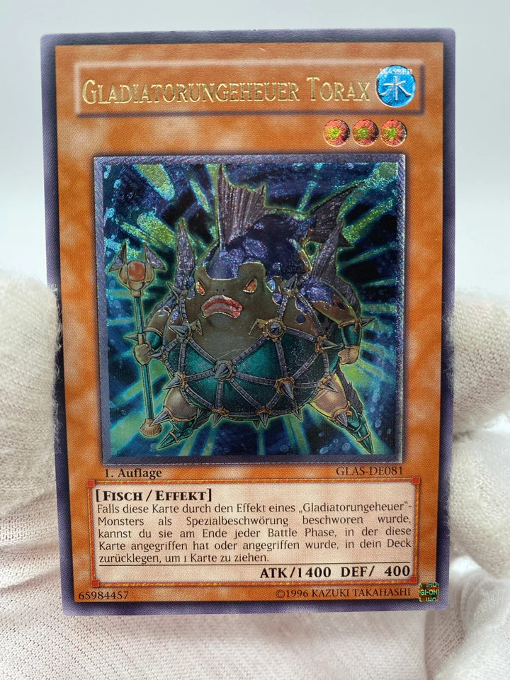 Yugioh Karte Gladiatorungeheuer Torax GLAS-DE081 Ultimate Rare 1. Auflage - Bild 2 von 4