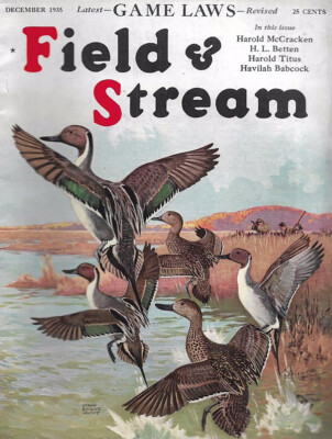 Vintage Field and Stream 1939 magazine cover reproduction metal sign 