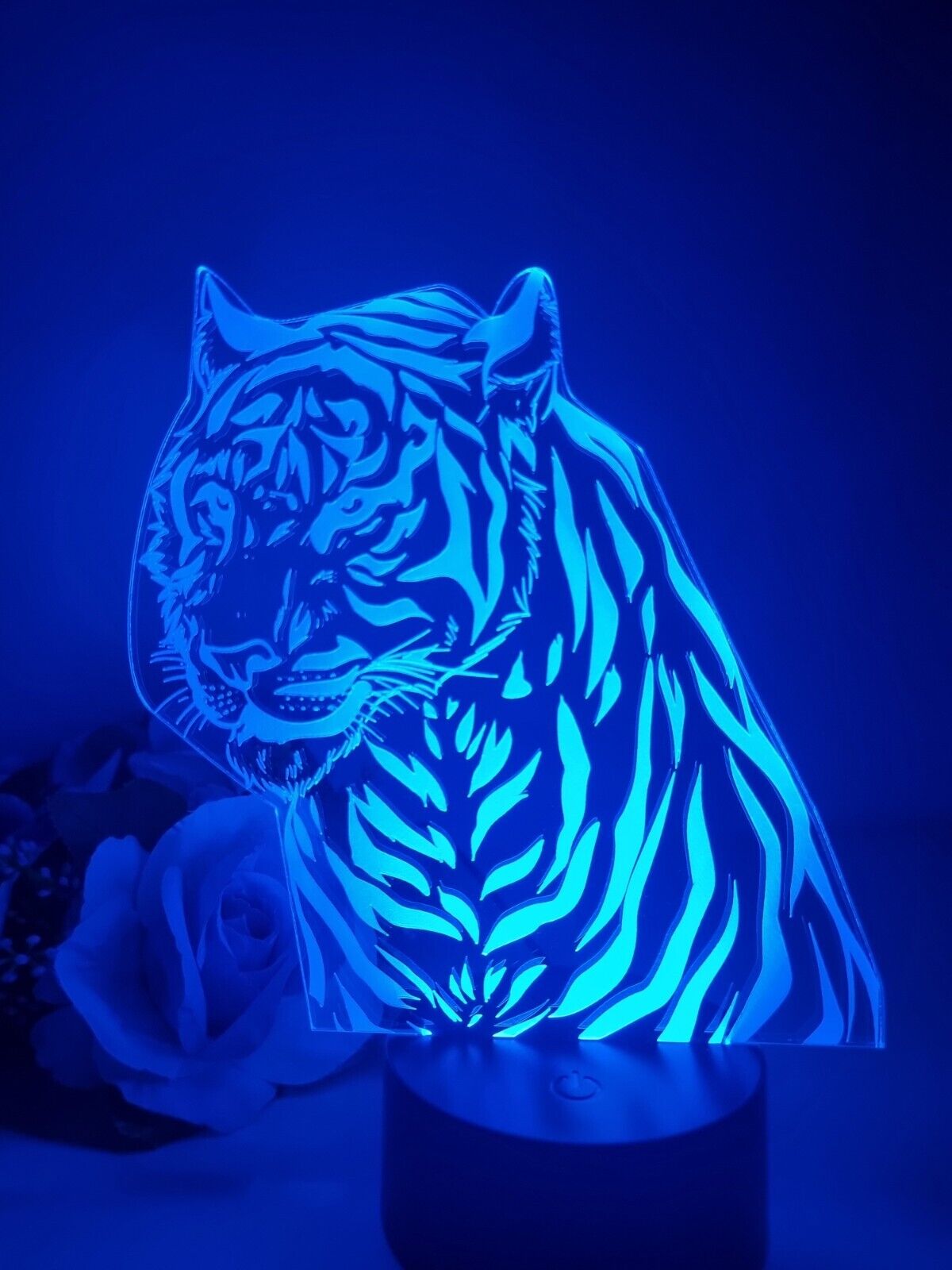 Tiger Lampe als led deko licht mit farbwechsel lampe