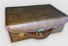 Vintage CASSETTE Tape Holder Carry Case w/ 12 Slots Faux Leather Service MFG Co