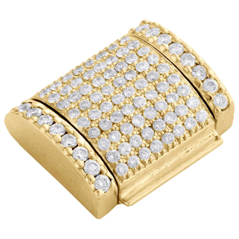 Corrente/pulseira cubana Miami ouro amarelo 10K 14 mm fecho caixa diamante trava 1 CT. - Imagem 2 de 4