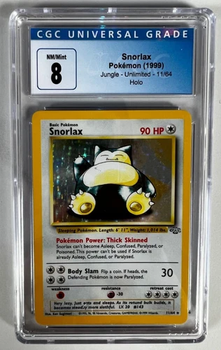 Snorlax 11/64 (1999) CGC 8 - Jungle Holo Unlimited NM/Mint