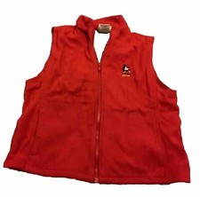 Walt Disney World Vest Childs L Red Mickey Mouse Zip With Pockets