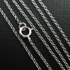 Sterling Silver Necklace 1mm Rolo Chain All Sizes Made in Italy-Beading Chain