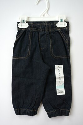 JUMPING BEANS Boys Dark Wash Blue Denim Jogger Baby Shower Pants Gift 9 Months