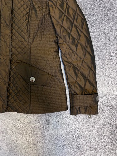 Burberry London Womens Jacket Quilted High Collar Brown Size UK 12 USA 10 ITA 44 - Picture 6 of 24