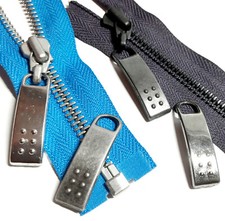 Zipper puller metal solid curved for carabiner pull 37mm X 10mm 6g