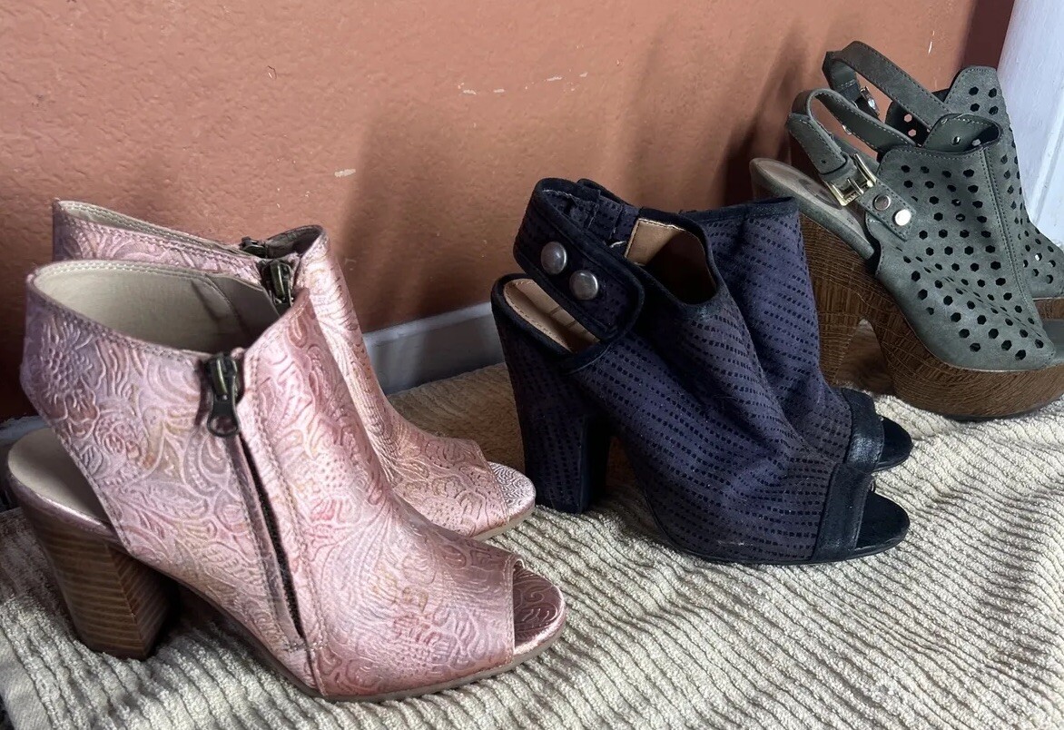 Lotto 3 paia tacchi 5 5 6 g di Guess Sbicca Nicole piattaforma pompa fibbia cerniera