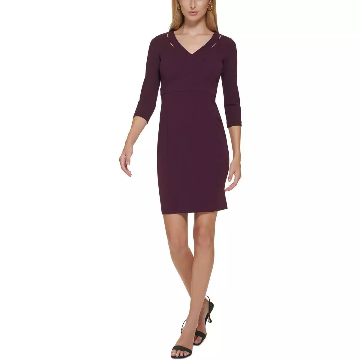 Calvin Klein Womens Panel Mini Work Wear Sheath Dress Petites BHFO 2698