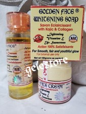 Authentic Golden Face lightening Face cream NEW pack  Collagen soap  Cleanser