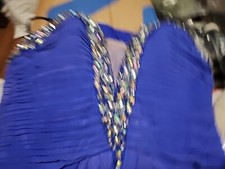 Betsy  Adam Women's Tubeless Embellished Gown sz 6 Purple/Crystal 299