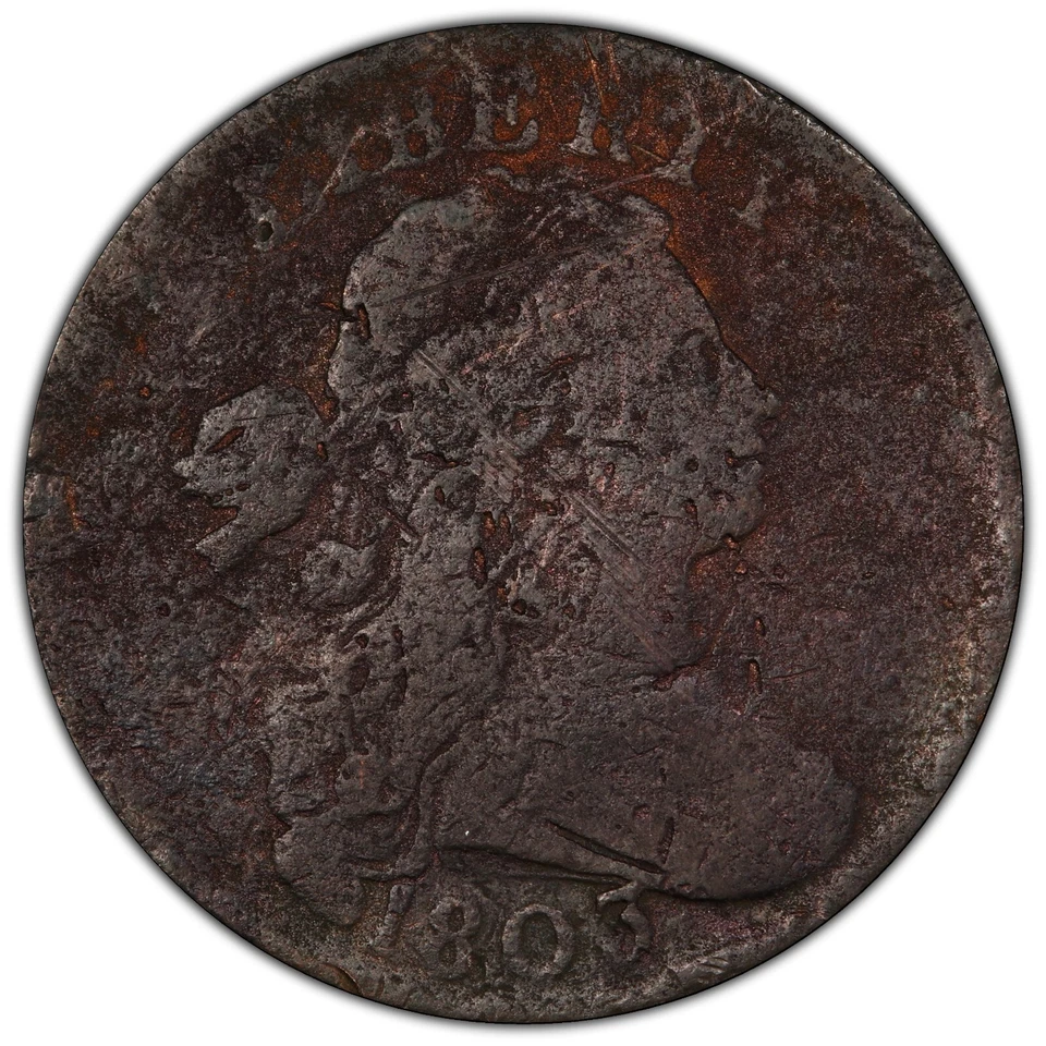 Early 1803 Draped Bust Large Cent - Graded PCGS G - Details - 5000 Survival - Image 3 of 4