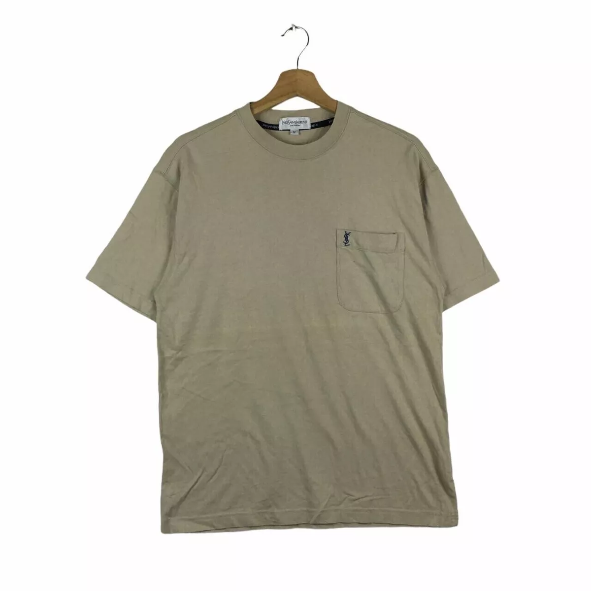 Vtg YSL Yves Saint Laurent Paris Pocket Logo Tee Shirt