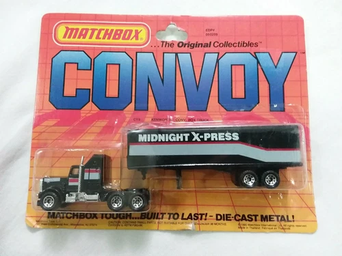MATCHBOX CONVOY KENWORTH AERODYNE MIDNIGHT X-PRESS TRACTOR TRAILER 1990