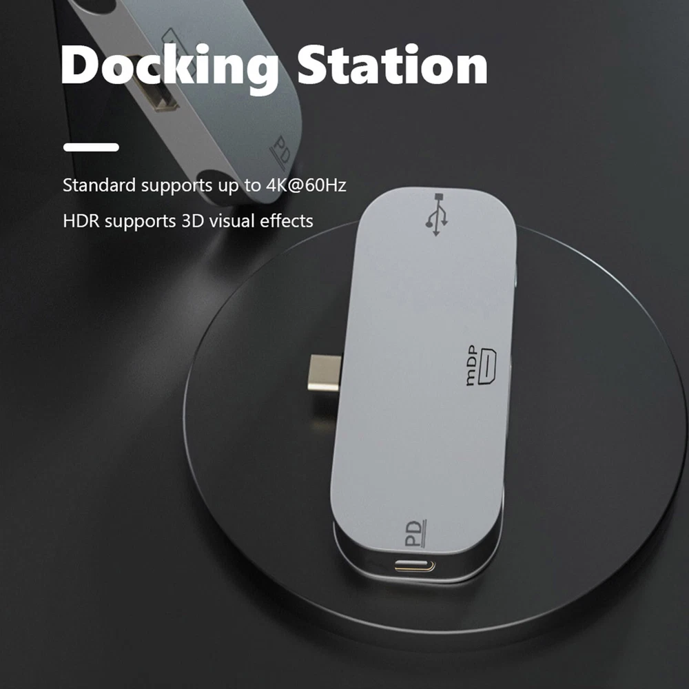 USB Hub Type C 3.1 to Mini DP C Port Adapter 3-in-1 Multi USB PD Docking Station
