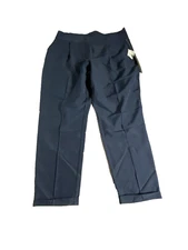 DG2 Diane Gilman Pants Pull on Navy Blue Stretch Women Size 2XT  Tall NEW Office
