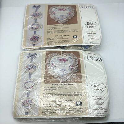Creative Circle kits lot of 2 Cross stitch love for keeps & door to your heart