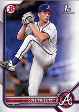 2022 Bowman Draft #BD-90 Cole Phillips Atlanta Braves 1st Bowman