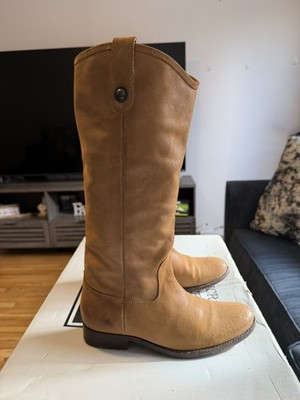 Frye Suede rough out  7.5B Melissa lug button Rustic Western Boho Cowboy Boot