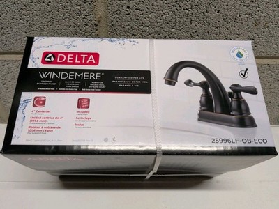 New Delta Windemere Oil Rubbed Bronze Two-Handle 4'' Centerset Faucet B2596LF-OB