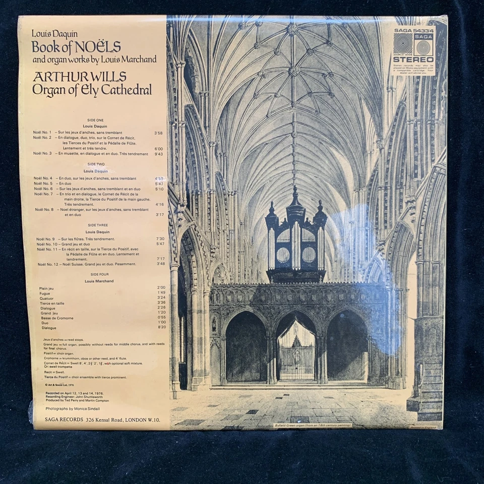 DAQUIN Book of Noels & MARCHAND Works - ARTHUR WILLS organ - SAGA UK ST 2LP - Image 4 of 4