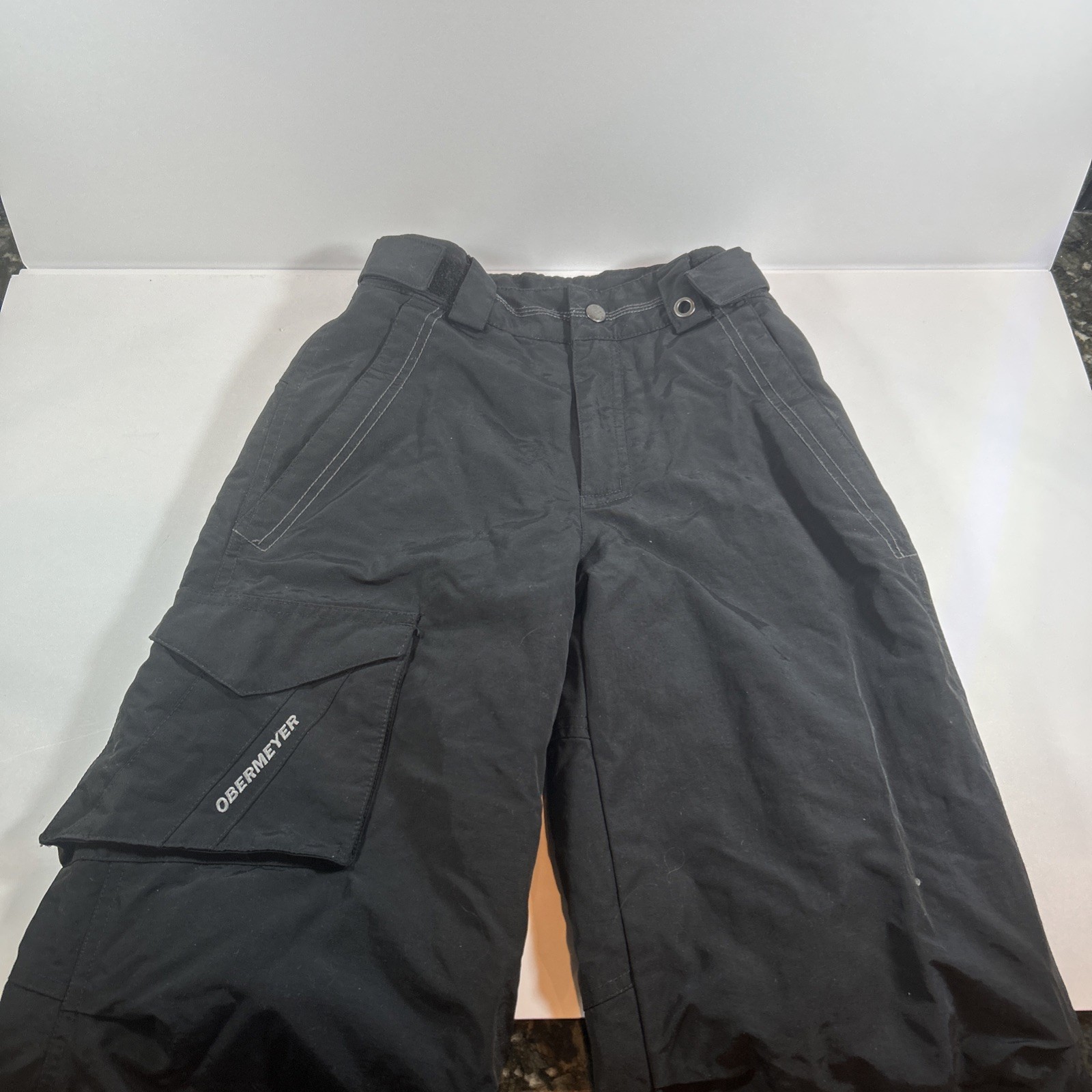 Pantalón de esquí Obermeyer Hydro Block negro sistema de desgaste extendido para jóvenes talla 10 snowboard